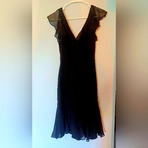 SL Fashions Black Midi Knee Length Ruffle Dress. Size 6. New w/o Tags.